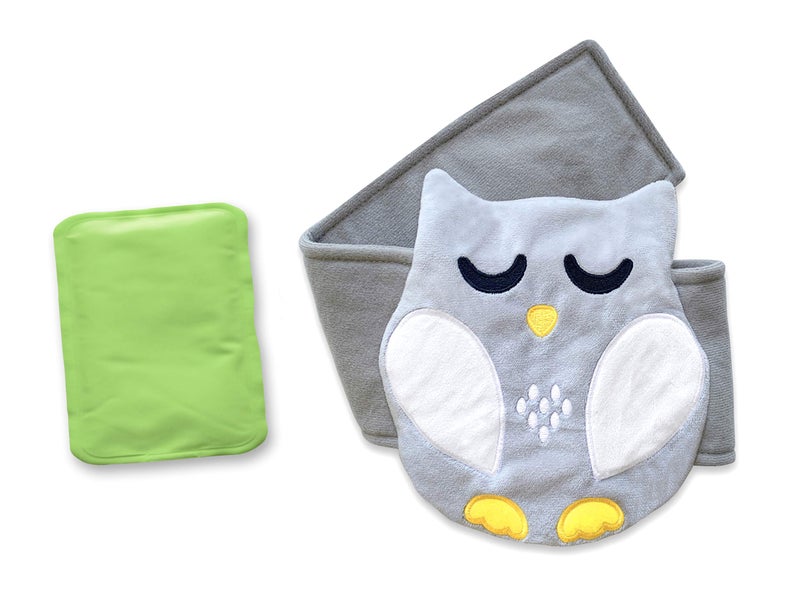 Bebon Baby Colic, Gas and Upset Stomach Relief, Baby Heated Tummy Wrap for Newborns - Belly Hugger - Infant Swaddling Belly Belt, Heating Pad with Soothing Warmth for Fussy Infants (Grey-White) - Image 1